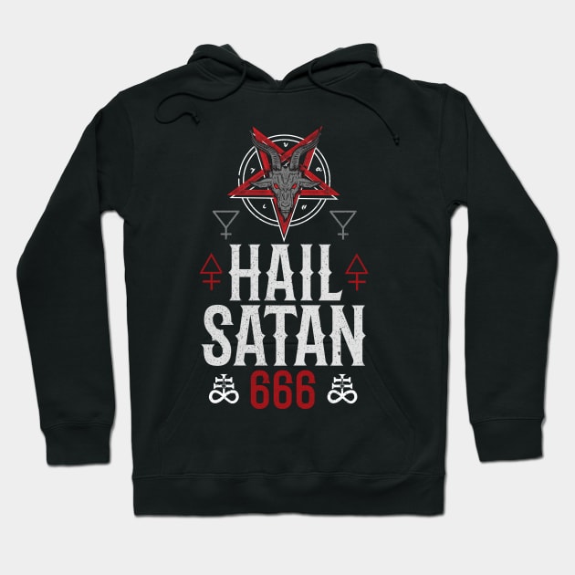 Hail Satan I Satanic 666 Occult I Death Black Metal design Hoodie by biNutz